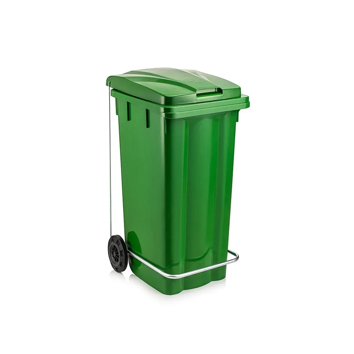 Çöp Kovası Pedallı Konteyner Yeşil 120 Lt.