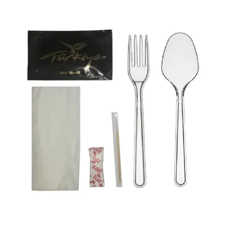 Plastik Bıçak Kaşık Çatal 7'li Set 100'lü