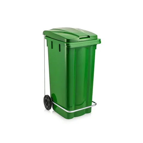 Çöp Kovası Pedallı Konteyner Yeşil 120 Lt.
