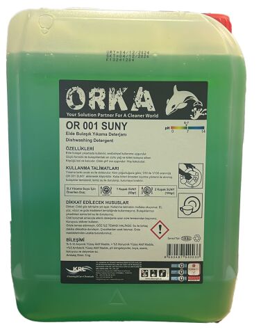 Orka - Sıvı Elde Yıkama Bulaşık Deterjanı 5Kg.