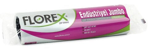 Florex - Endüstriyel Jumbo Boy Çöp Poşeti Siyah 80x110 400 gr. 5 Rulo