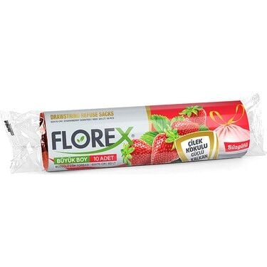 Florex - Büyük Boy Büzgülü Çilek Çöp Poşeti 65x70 - 1 Rulo