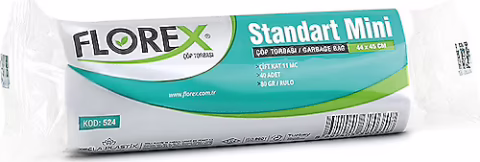 Florex - Çöp Poşeti Standart Mini Şeffaf 44x45 - 1 Rulo