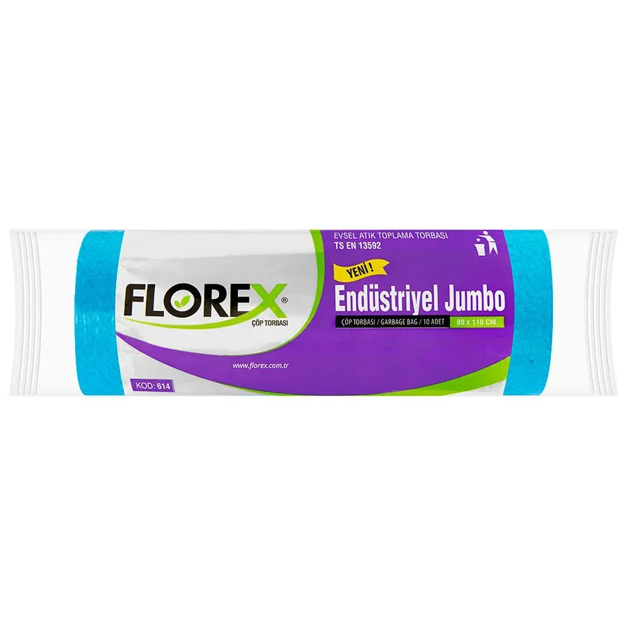 Florex - Endüstriyel Jumbo Boy Çöp Poşeti Mavi 80x110 400 gr. - 1 Rulo