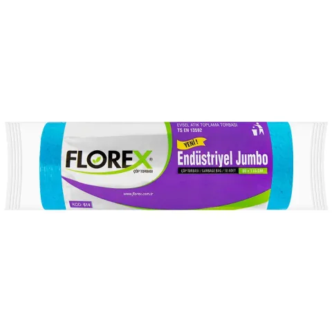 Florex - Endüstriyel Jumbo Boy Çöp Poşeti Mavi 80x110 400 gr. - 1 Rulo