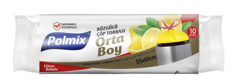 Polmix Büzgülü Limon Kokulu Çöp Poşeti Orta Boy 1 Rulo