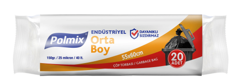 Polmix Çöp Poşeti Endüstriyel Siyah 55x60 160Gr.